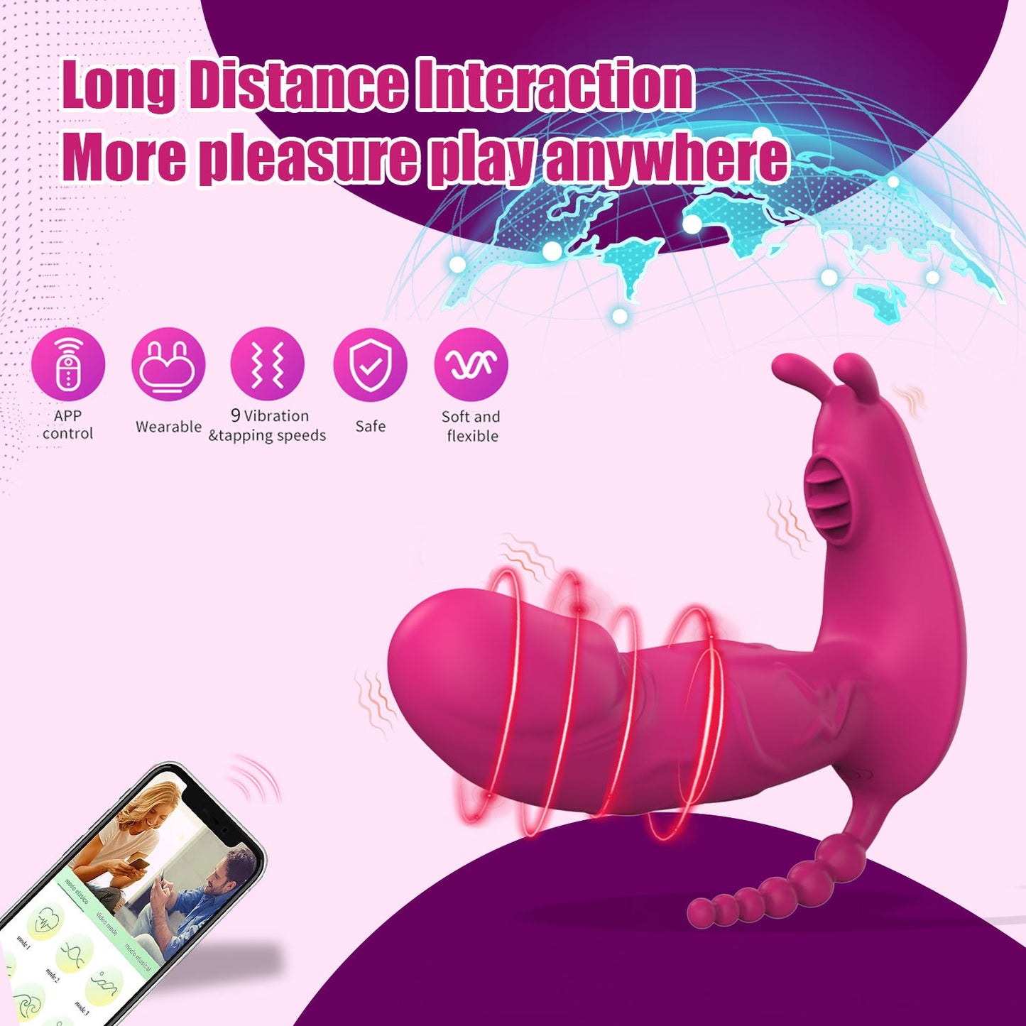 🔥【Luvlab獨家】APP智能遙控跳蛋｜異地戀神器｜9頻強震｜仿真陽具造型｜穿戴式自慰器｜Luvlab爆款