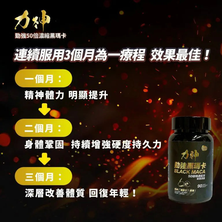 力神 勁強黑瑪卡 50倍濃縮配方 90粒 - Luvlab