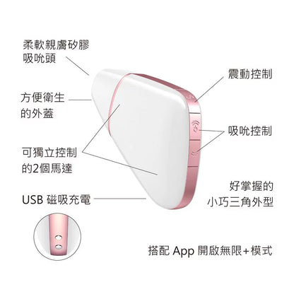 Satisfyer Love Triangle 智慧吸吮震動器｜CES得獎手機APP遙控便攜款（白色） - Luvlab