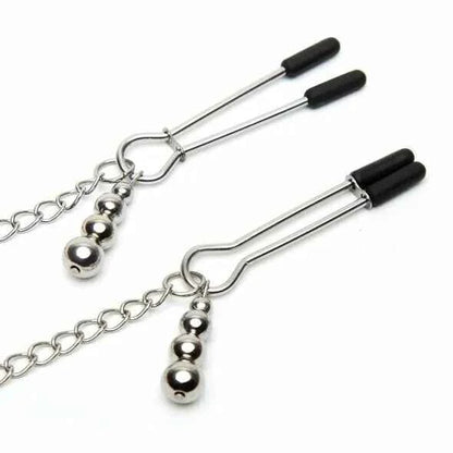 Fifty Shades of Grey 官方聯名緞面蕾絲項圈連乳頭夾 (Silver/Black 情侶束縛情趣玩具)