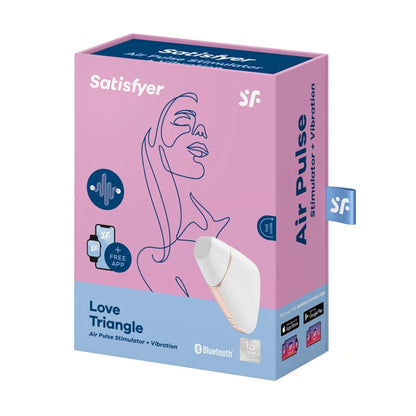 Satisfyer Love Triangle 智慧吸吮震動器｜CES得獎手機APP遙控便攜款（白色） - Luvlab