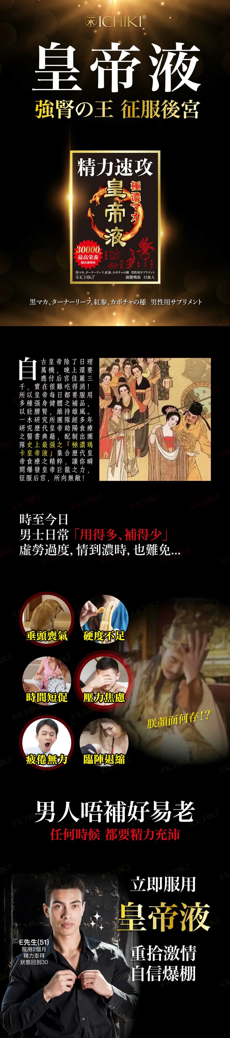 ICHIKI 極濃瑪卡皇帝液｜40倍極濃黑瑪卡 - Luvlab