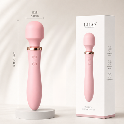 LILO 來樂 愛神棒｜香港獨家｜前後雙震尾部加熱女性 AV 震動棒（櫻花粉） - Luvlab