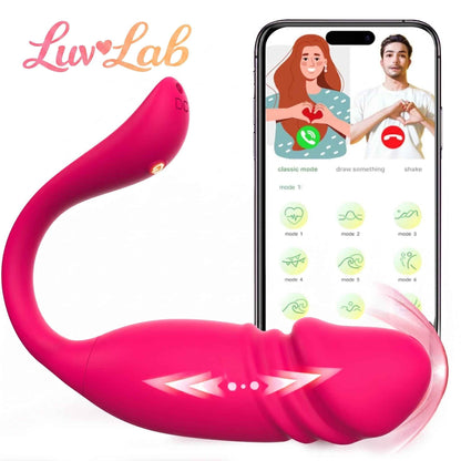 🔥【Luvlab獨家】APP智能伸縮跳蛋｜仿真龜頭穿戴｜伸縮+震動雙重高潮神器｜異地戀必備