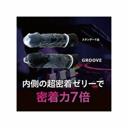 岡本GROOVE加潤貼身安全套 展開展示3 大碼尺寸 粉嫩色調天然乳膠材質