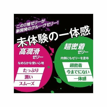 岡本GROOVE雙層果凍潤滑技術示意 外層600mg高潤滑 內層500mg超密著